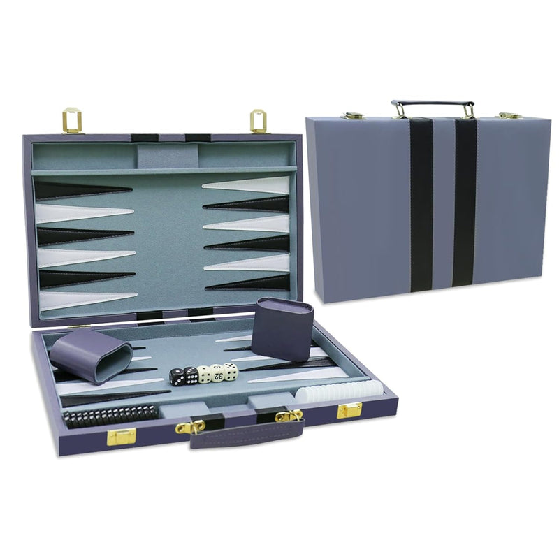 Backgammon Set Classic Board Game With Premium Leather Case Portable Travel