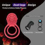 Vibrating Cock Ring Rose Clitoral Stimulator 7 Vibrations for Couples
