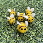 25Pcs Wool Felt Bumblebees for Room Decor and DIY Craft Accessories