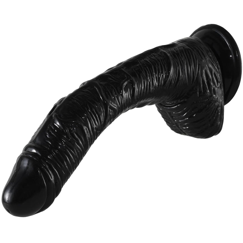 10.6 Inch Realistic Black Big Dildo Adult Sex Toys For Women, G Spot Stimulator Vagina Anal With Strong Suction Cup For Hands-Free Play, Curved Veined Huge Dildos And Lifelike Balls