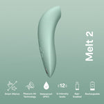 Melt 2 Sage Clitoris Vibrator Personal Massager & Pjur Aqua Water Based Personal Lubricant 3.4 Fl Oz - Sex Toys For Women Bundle