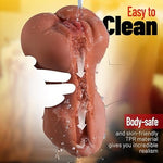 2-in-1 Male Masturbator with Oral & Vaginal Openings, 3D Textured Channels & Heating Rod
