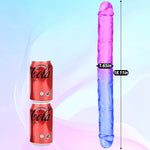 18.11" Double Ended Dildos Sex Toys Double Sided Dildos Penis Double Dong Realistic Dildo Anal Butt Plug Flexible Gradient Jelly Sex Toys Dildos For Men Women Couple (Xl)