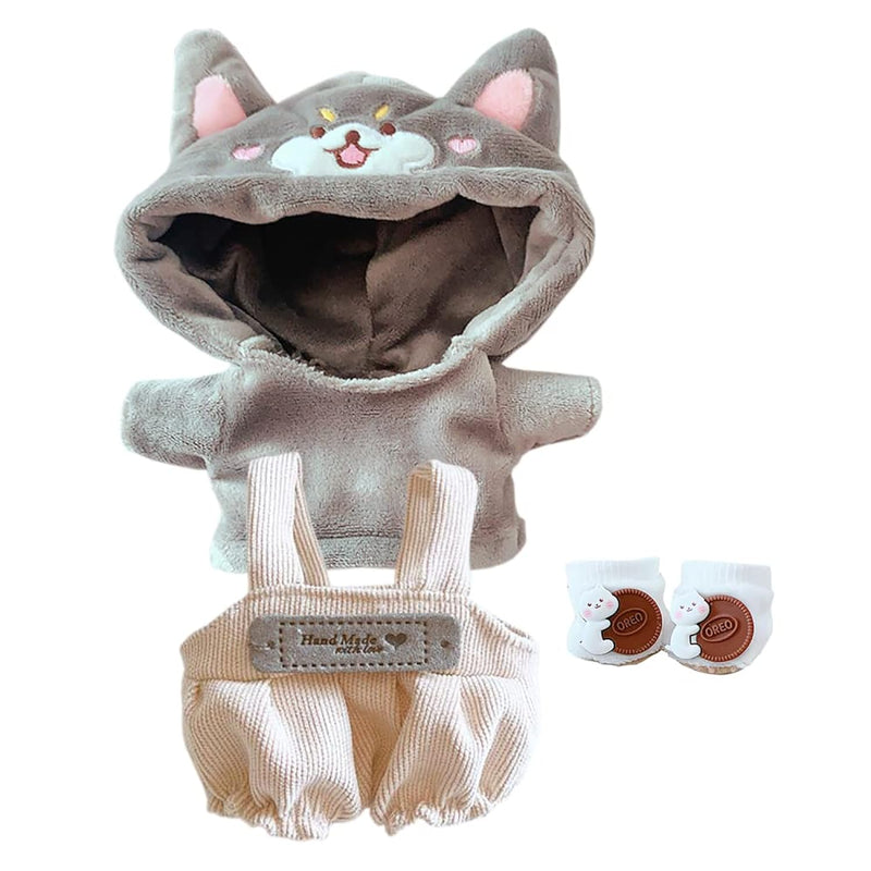 Dog Suit Dress Up Hoodie Corduroy Overalls Shoes 7.8In?20Cm? Plush Doll Stuffe