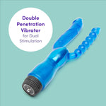 Blue Double Lover Double Penetration Vibrator - Pvc - Multispeed Vibrations