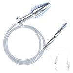 2-In-1 Dilator Urethral + Plug Shower, Metal Hollow Urethral Dilator, Enema Butt Plug, Urethral Prostate Stimulation Sm Masturbation Extreme Sex Toy