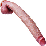 16.5" Extra Long Realistic Dildo, Dual-Density Silicone, Suction Cup, XXL Toy