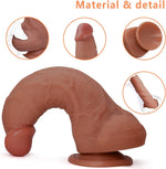 7" Realistic Silicone Dildo with Suction Cup, Soft G-Spot & Anal Stimulator for Men & Women