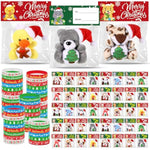 96 Pcs Christmas Mini Stuffed Animals Gifts Bulk 48 Christmas Plush Set With 48 Xmas Silicone Bracelets Small Plush Keychains Classroom Exchange Gift Toys For Friend Preschool Stocking Fillers