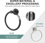 Towel Holder for Bathroom Wall Matte Black Towel Ring 304 Stainless Steel Hand Towel Holder Heavy Duty Towel Hanger for Bath, Kitchen