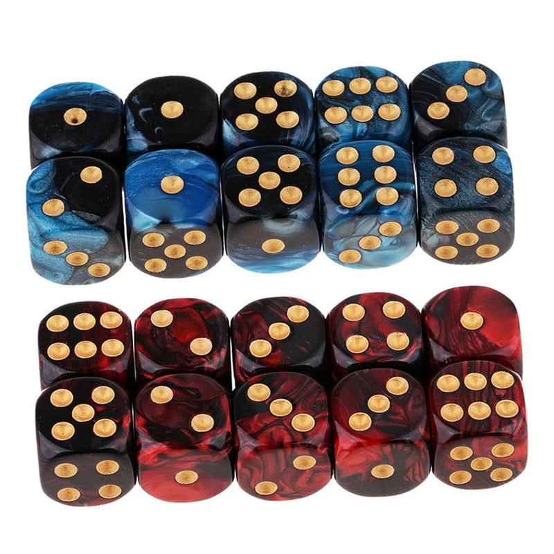 20Pcs Polyhedral Dice D6 Dice 16Mm Acrylic 6 Sided Dice Game Dice For Rpg M