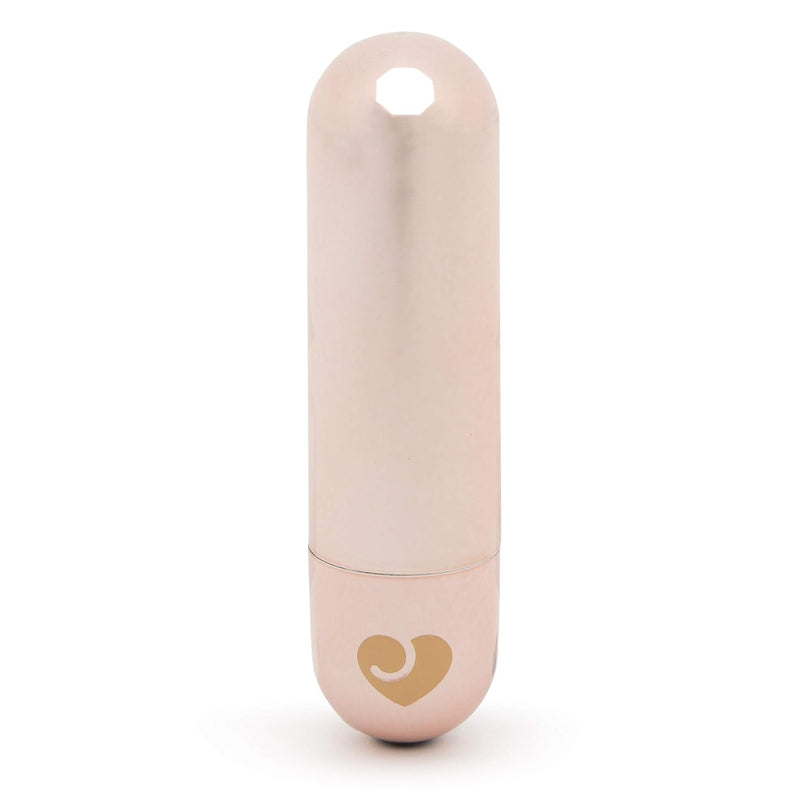 Glow Up Bullet Vibrator - 3 Inch Easy To Use Mini Bullet Vibrator - 10 Function Bullet Vibrator For Women - Rechargeable & Waterproof - Rose Gold
