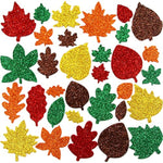 500 Pack Fall Leaf Stickers with Glitter and Foam for Kids Crafts