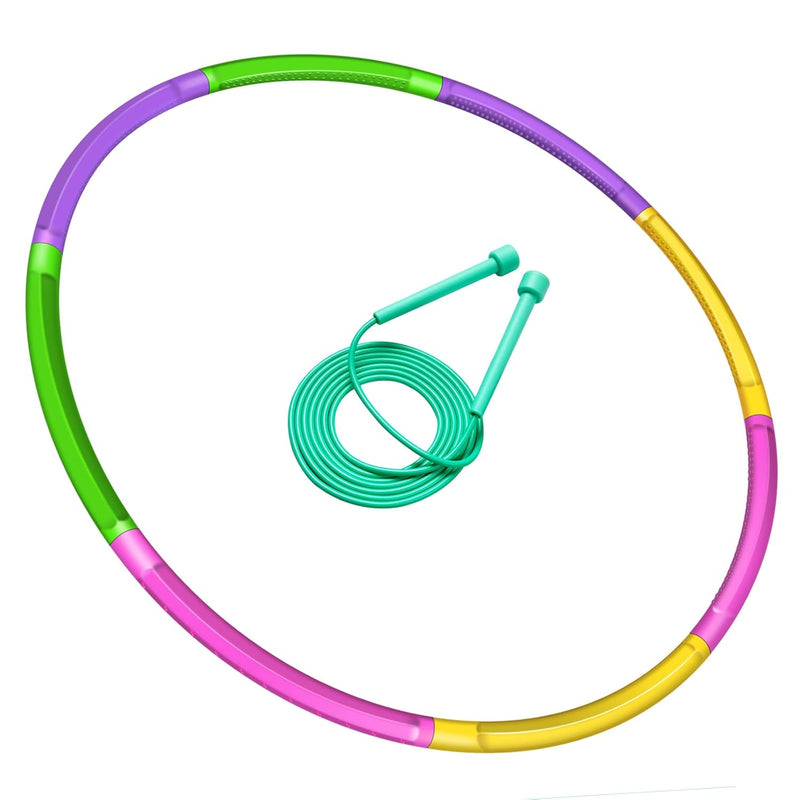 Toy Color Hoop And Jump Rope For Kids, Detachable & Size Adjustable Plastic