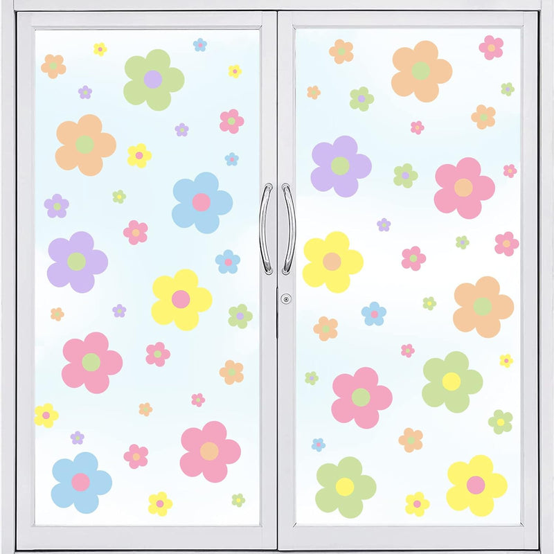9 Sheets Flowers Window Clings Back To School Window Clings Double-Sided Color