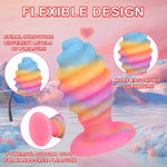 5.27In Luminous Silicone Plug Prostate Massager Big Butt Plug Wearable Giant Anal Fantasy Toy, Butt Plug Anal Stretcher Trainer For Advanced Men Women Couple Gay?Colorful?