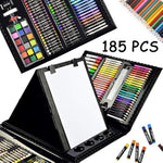 185 Pieces Double Sided Trifold Easel Art Set Art Supplies Black