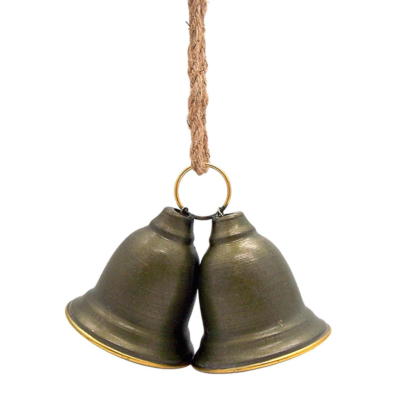 Classic Double Christmas Bell, Hanging Holiday Decoration, Festive Christmas D