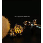 Wearable Tail Anal Plug Cute Plush Ball With Lamp, Cosplay Game Accessorie Luminous Anal Plug Sex Toy With Bell(Yellow,Mini)