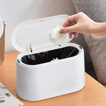 Mini Trash Can With Lid - Removable Small Garbage Can, Tiny Plastic Trash Bin, P
