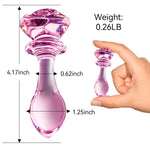 Rose Crystal Glass Butt Plug Featuring A Base,Mini Pink Glass Anal Plug, Anal Masturbation Plug For Men Women Gay And Couples