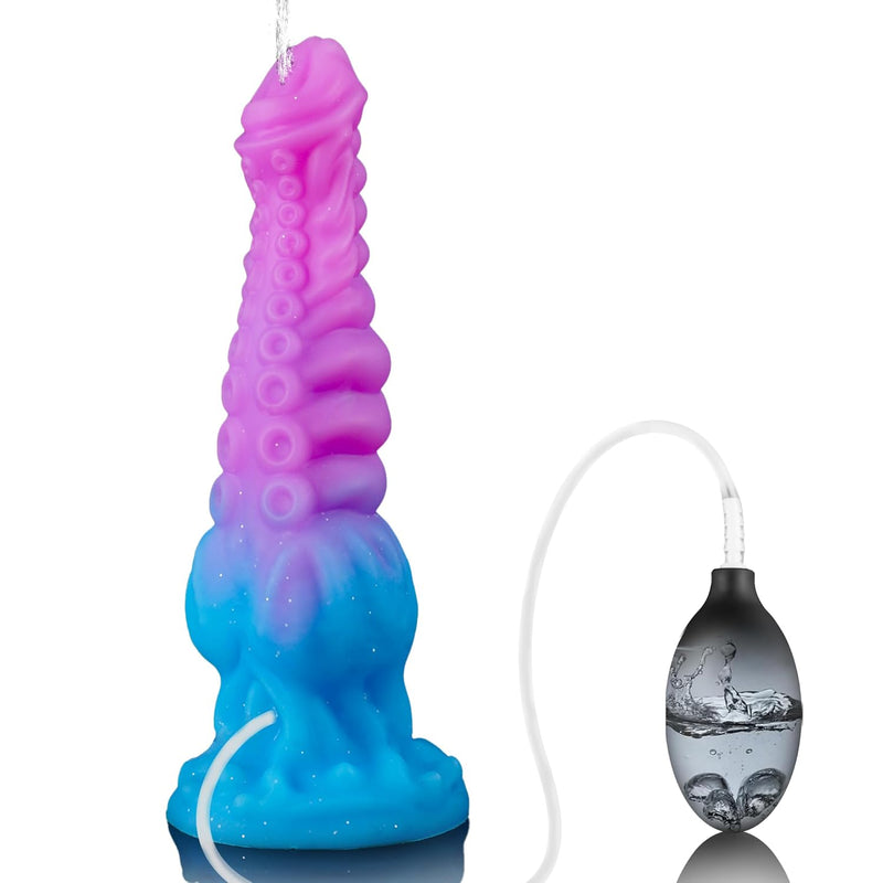 9.7" Squirting Dildo Monster Dildo, Tentacle Dildo Fantasy Dildo Ejaculating Toy With Big Knot, Dragon Dildo Knotted Dildo With Strong Suction Cup, Silicone Huge Dildo Adult Sex Toys For Women Men