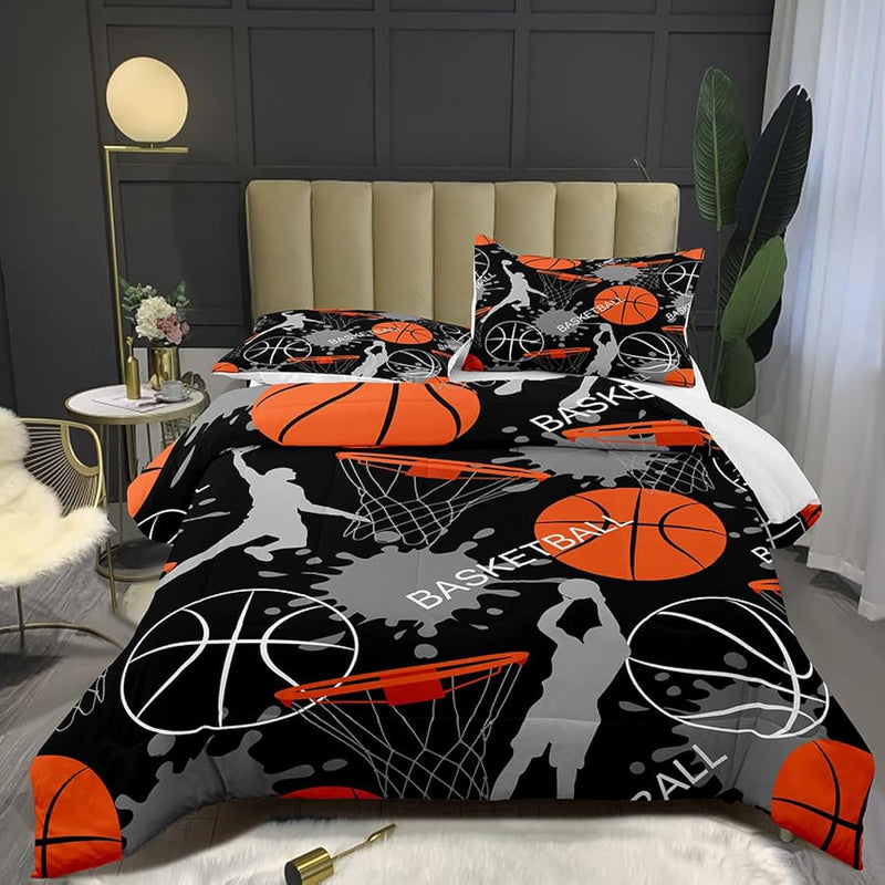 Bed In A Bag For Kids Boys,Kids Bedding Comforter Sheet Set,Twin Size Basketba