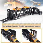 Transport Car Carrier Truck Toy Detachable Die-Cast Pull Back Play Vehicles Car Set For Kids With Lights And Sounds Sets Of 3 Black