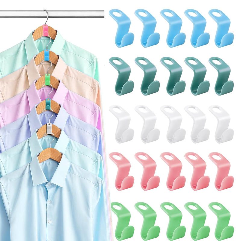 100 Pcs Hanger Connector Hooks, Hangers Space Saving, Hanger Hooks, Hanger Clips