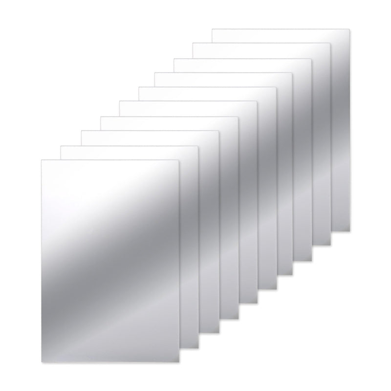 10 Pieces Self Adhesive Mirror Tiles Wall Cut To Size Mirror Stickers Flexible