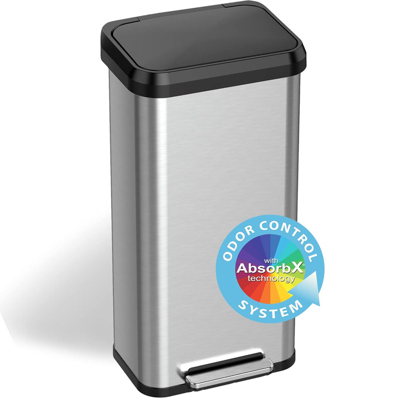 20 Gallon Step Pedal Kitchen Trash Can With Odor Filter Stainless Steel And Dent