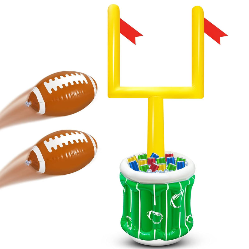 3 Pieces Inflatable Football Drink Cooler Goal Post Football Decorations wi
