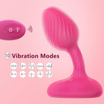 Vibrating Butt Plug Anal Butt Plugs Sex Toy Vibrator Dildo Sex Toys For Women Clitoris G Spot Remote Control Clit Anal Stimulator With 10 Powerful Vibrations Anal Vibrators For Couples (Rose Red)