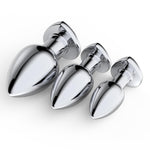 Heart Shaped Anal Butt Plugs, Metal Anal Trainer With Crystal Diamond, Personal Massager Unisex Adult Sex Toys (Blue L)