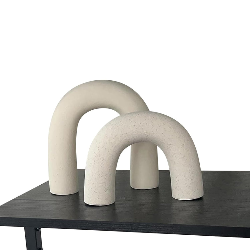 Defined Deco Ceramics Arch Decorative Objects,Neutral Home Decor For Shelves,S