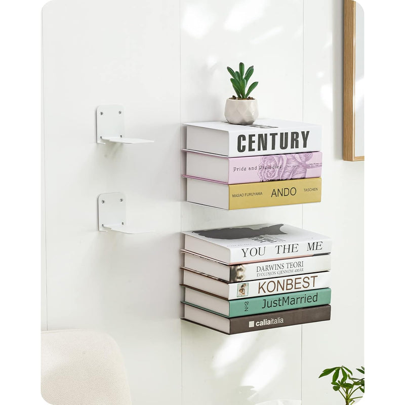 Invisible Floating Bookshelves, Set Of 4 Concealed Drilling Mounted Bookshelve