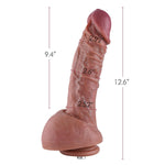 12.6" Dual-Density Ultra Realistic Dildo - Highly Textured, 9.4" Insert-Able Length Dong With Kliclok System For Advanced User - L Size Bude, Amazing Series