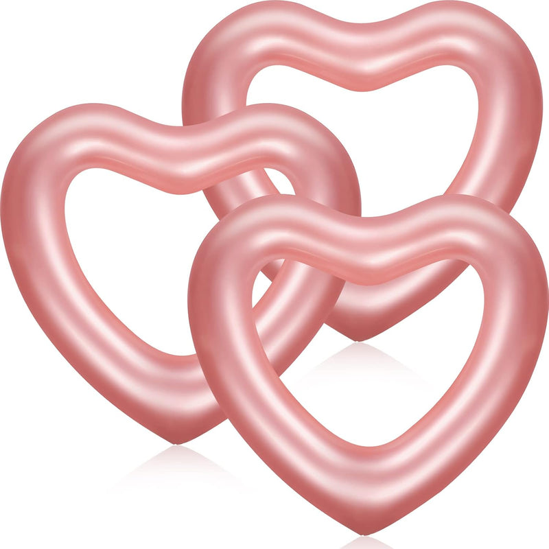 Zhanmai 3 Pcs Inflatable Heart Pool Float 47.3 x 39.4 Inch Swim Heart Shape