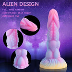 Monster Fantasy Dildo 8.14 Inch, Glow In The Dark Thick Silicone, Flexible And Soft, Ribbed Beginner Adult Sex Toy, Alien Dildo, Suction Cup Anal Dildo For Women And Couples