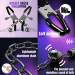 BDSM Nipple Clamps Adult Sex Toys, Nipple Toys BDSM Toys Tension Adjustable Metal Clamps with 4 Replacement Rubber Sleeves, Nipple Clips SM Sex Bondage kit Breast Stimulation Nipple Toy