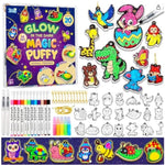 3D Art Craft Kits, 20 Pieces Glow in the Dark Magic Puffy Animals