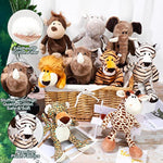 30 Pcs Safari Forest Stuffed Animals Plush Jungle Themed Animals Toy Elephant Giraffe Lion Tiger Monkey Rhinoceros Zebra Tiger For Operation Christmas Party Gift Decoration(10 Styles)