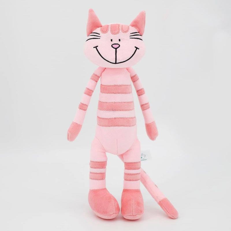 Mr Vivicare 14" Pink Stripe Standing Cat Stuffed Animals For Girls And Boys,Fu