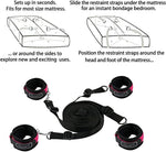 BDSM Restraint Kit with Eye Mask, Hand & Ankle Cuffs, Straps & Rope for Couples