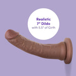 Lifelike Lover 8" Ultra Realistic Dildo - Suction Cup, Flexible G-Spot, Harness Compatible, Flesh Brown