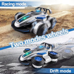 Remote Control Car, 2.4 Ghz Stunt Car, Upright Walking Rc Cars 360° Deformation Rotation, With Lights And Music Rc Car 4Wd High Speed Off Road Toy Presents For 6 7 8 9 10 Boy And Girl (Blue)