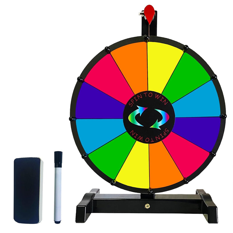 12 Inch Spinning Prize Wheel, 12 Slots Roulette Wheel Tabletop Wheel Of For