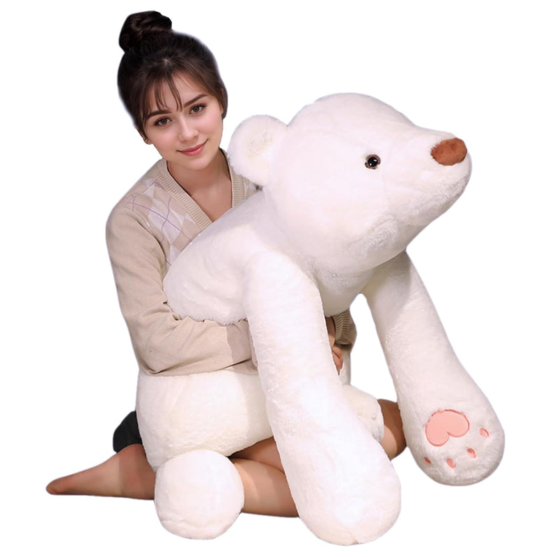 Bear Stuffed Animal Plush, 31.5In Cute Soft Big White Hugging Polar Bear Plush