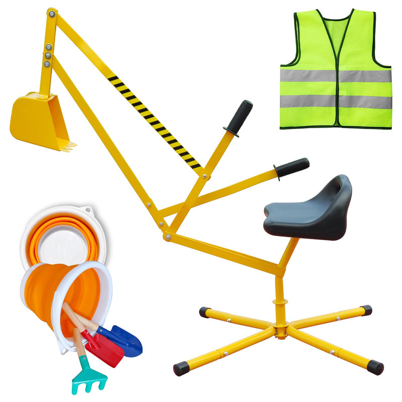 Sand Digger Sandbox Digger Toy, 360°Rotating Base, Sturdy Stable Steel Fram