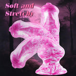 Liquid Silicone 2.2 Inch Wide Dog Dildo, 11 Inch Knotted Suction Cup
